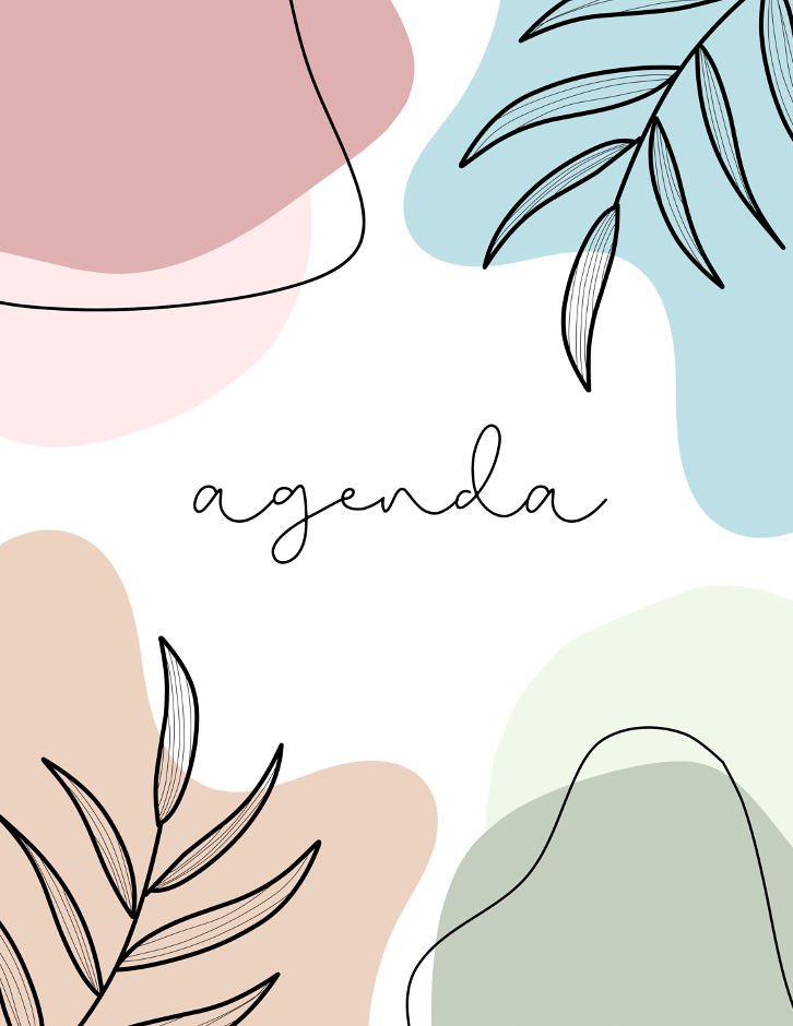 Page couverture pour les agendas