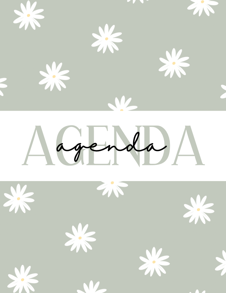 Page couverture pour les agendas