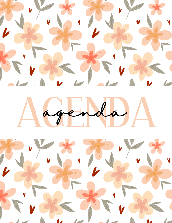 Page couverture pour les agendas