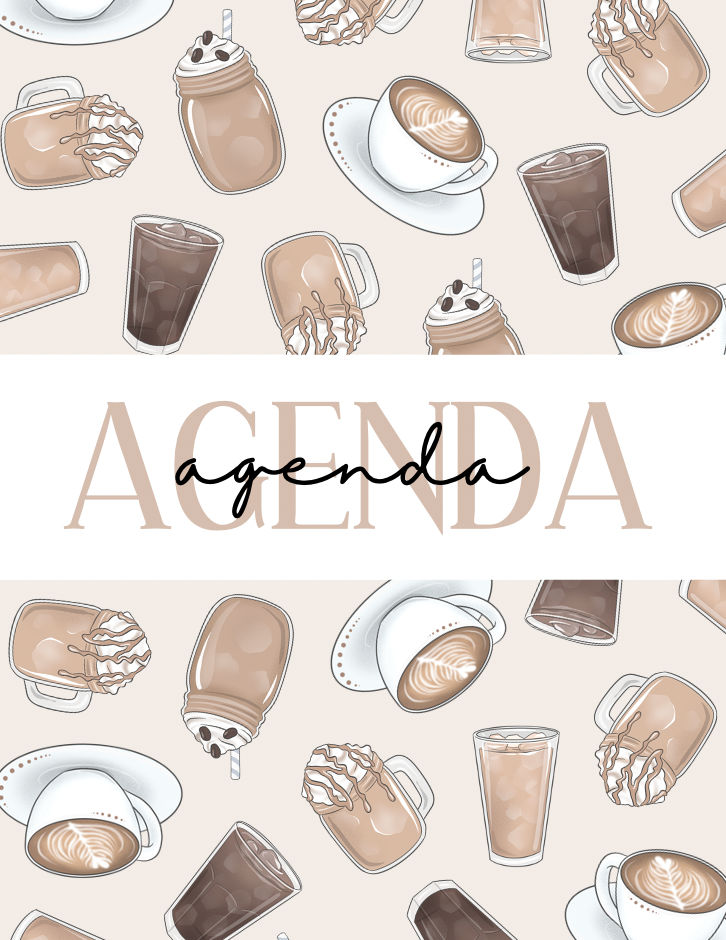 Page couverture pour les agendas