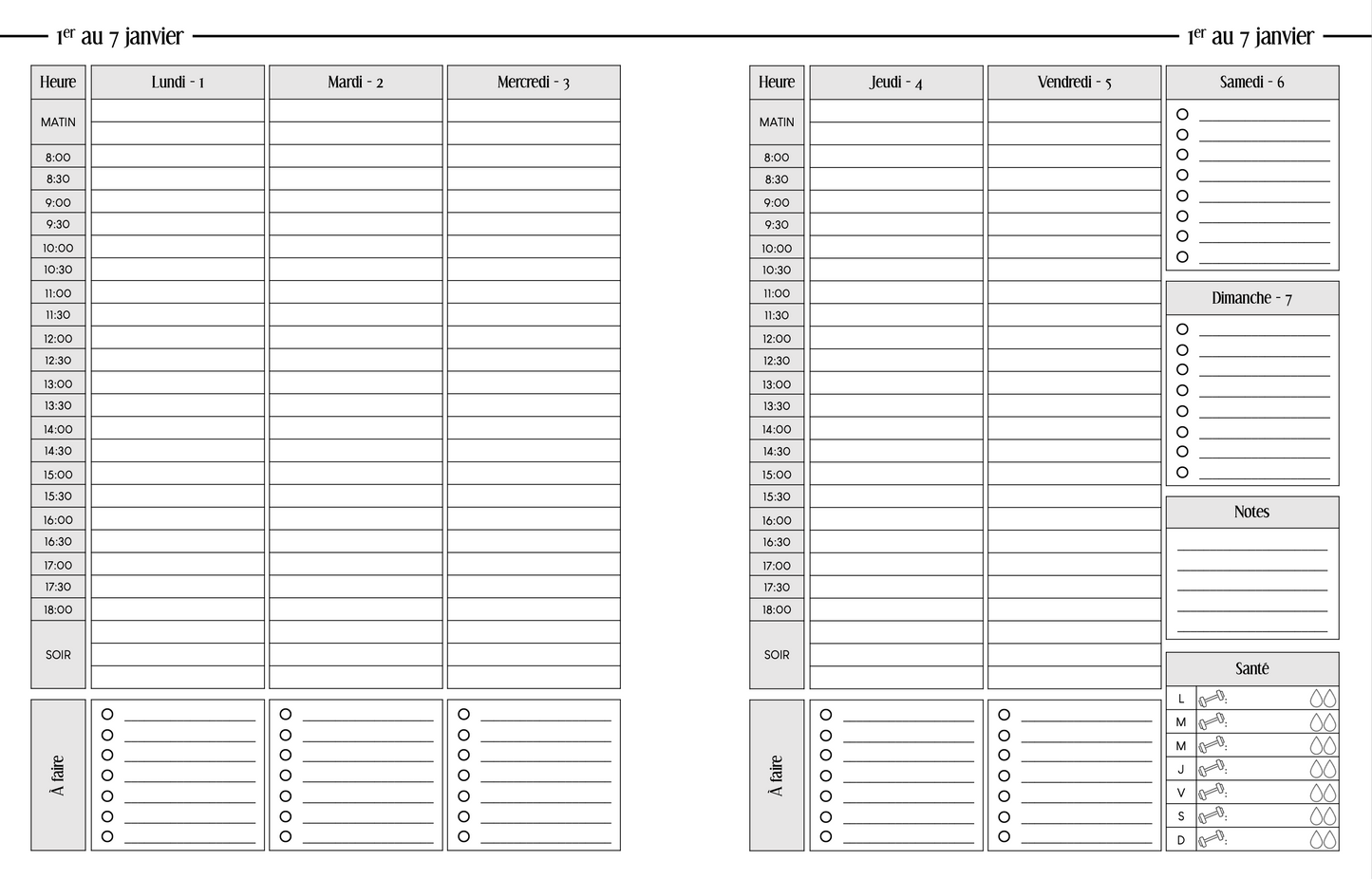 Intérieur pour les agendas